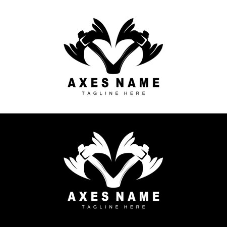 Ax Logo Design, War Tool Illustration and Woodcutter Vectorのイラスト素材