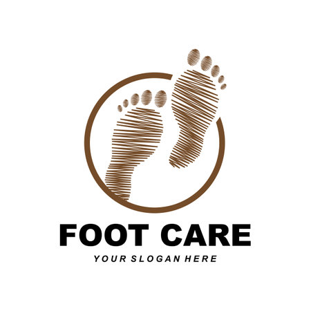 Foot Care Logo Design Health Illustration Woman Pedicure Salon Vectorのイラスト素材