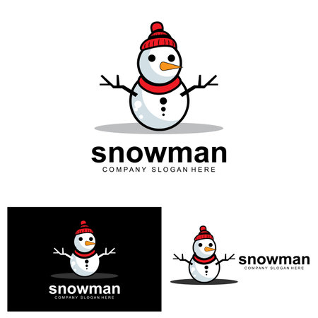 Snowman Logo, Snowman Winter Vector, And Christmas Winter, And New Yearのイラスト素材