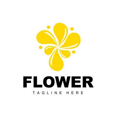Flower Logo, Flower Garden Design With Simple Style Vector Product Brand, Beauty Care, Naturalのイラスト素材