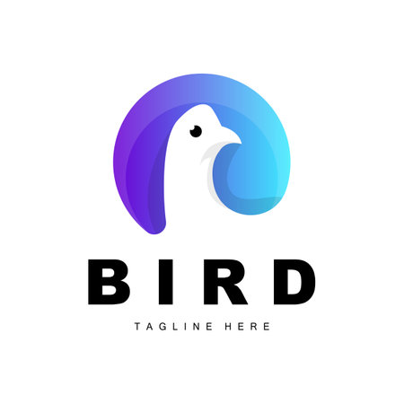 Bird Logo. Bird Wings Vector. Minimalist Design  For Product Branding and Template Icon Illustrationのイラスト素材