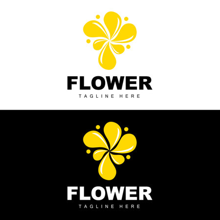 Flower Logo, Flower Garden Design With Simple Style Vector Product Brand, Beauty Care, Naturalのイラスト素材