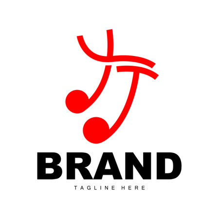 Simple Music Rhythm Logo, Musical Note Song Tone Vector Designのイラスト素材