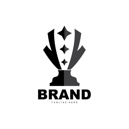 Trophy Logo Design, Award Winner Championship Trophy Vector, Success Brandのイラスト素材
