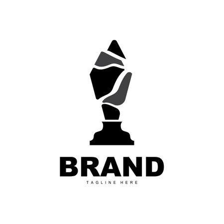 Trophy Logo Design, Award Winner Championship Trophy Vector, Success Brandのイラスト素材