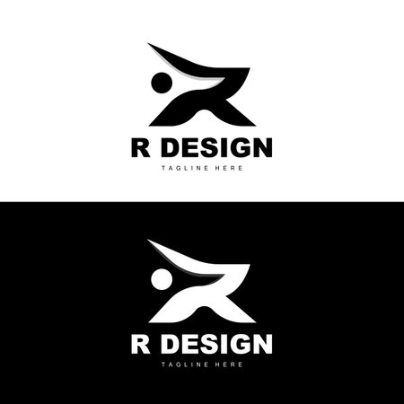 R Letter Logo, Alphabet Vector, Initial R Product Brand Logotype Designのイラスト素材