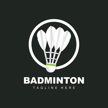 Badminton Logo, Sport Game Vector With Shuttlecock Racket, Sport Branch Design, Template Iconのイラスト素材