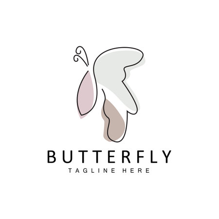 Butterfly Logo, Animal Design With Beautiful Wings, Decorative Animals, Product Brandsのイラスト素材