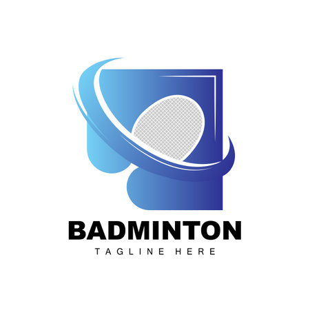 Badminton Logo, Sport Game Vector With Shuttlecock Racket, Sport Branch Design, Template Iconのイラスト素材