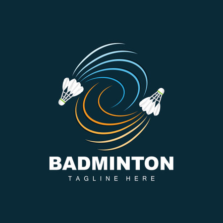 Badminton Logo, Sport Game Vector With Shuttlecock Racket, Sport Branch Design, Template Iconのイラスト素材