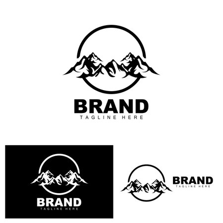 Mountain Logo, Vector Mountain Climbing, Adventure, Design For Climbing, Climbing Equipment, And Brand With Mountain Logoのイラスト素材