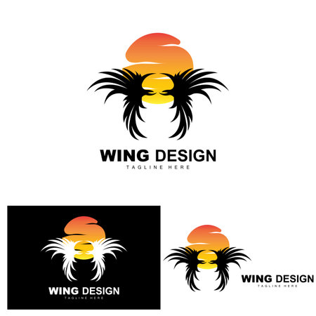 Wings Logo, Phoenix Logo, Bird Wing Vector, Template Illustration, Wing Brand Designのイラスト素材
