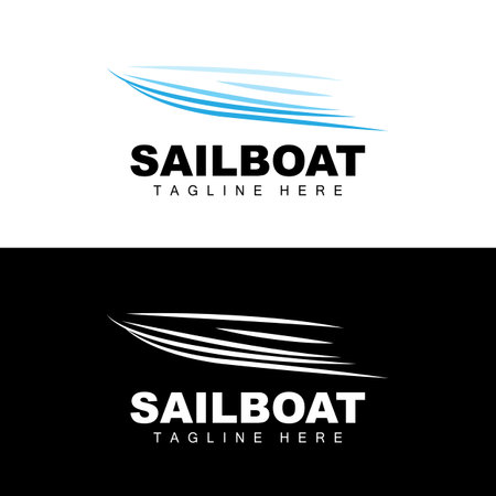 Sailboat Logo,Traditional Asian Boat Vector, Lake Ocean Icon Design, Fishing Boatのイラスト素材