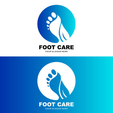 Foot Care Logo Design Health Illustration Woman Pedicure Salon Vectorのイラスト素材