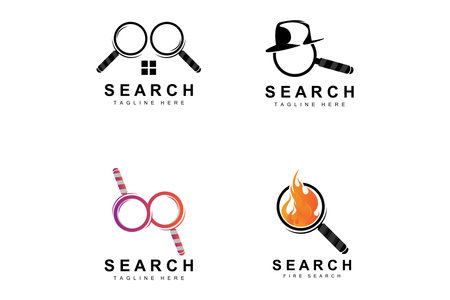 Search Logo Design, Detective Illustration, Home search, Glass Lens, Company Brand Vectorのイラスト素材