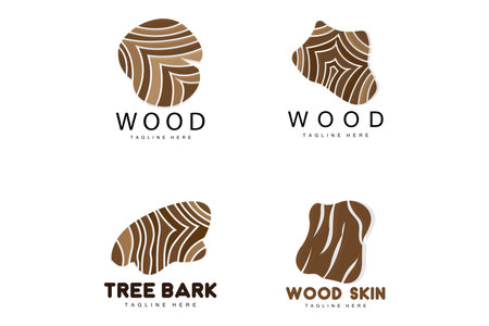 Wood Layer Logo Tree Bark Structure Design Forest Template Vectorのイラスト素材
