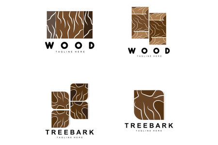 Wood Layer Logo Tree Bark Structure Design Forest Template Vectorのイラスト素材