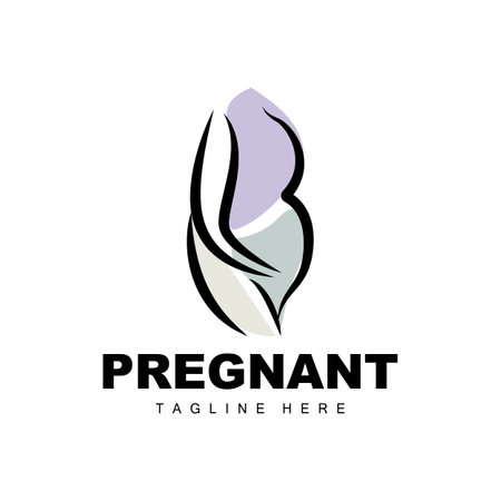 Pregnant Logo, Mom And Baby Health Care Design, Pregnant And Baby Medicine Brand Icon Vectorのイラスト素材