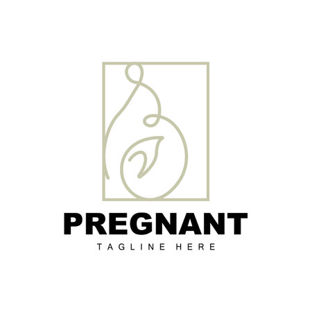 Pregnant Logo, Mom And Baby Health Care Design, Pregnant And Baby Medicine Brand Icon Vectorのイラスト素材