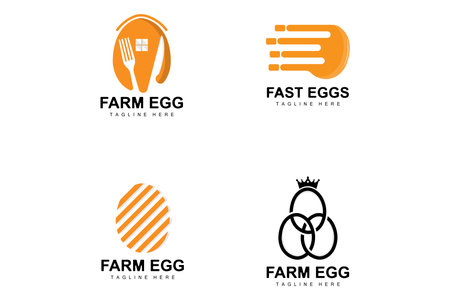 Egg Logo, Egg Farm Design, Chicken Logo, Asian Food Vectorのイラスト素材