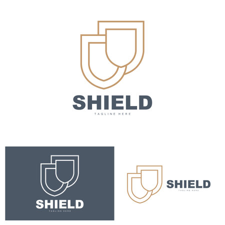 Shield Logo, Antivirus Protection Security Vector, Simple Gaming Logo Shield Designのイラスト素材