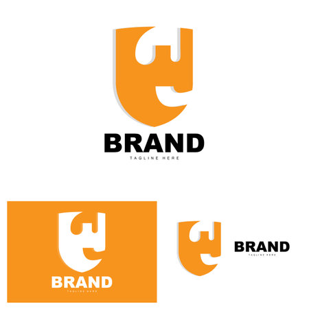 Shield Logo, Antivirus Protection Security Vector, Simple Gaming Logo Shield Designのイラスト素材