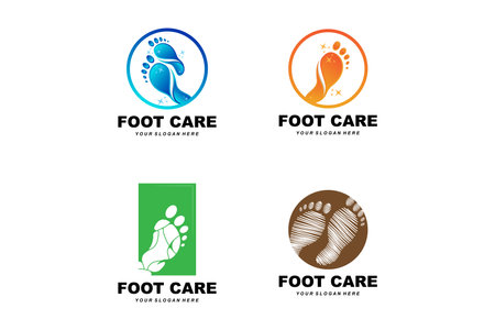 Foot Care Logo Design Health Illustration Woman Pedicure Salon Vectorのイラスト素材