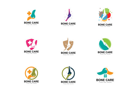 Bone Care Logo, Body Health Vector, Design For Bone Health, Pharmacy, Hospital, Health Product Brandのイラスト素材