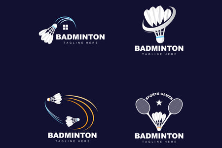 Badminton Logo, Sport Game Vector With Shuttlecock Racket, Sport Branch Design, Template Iconのイラスト素材