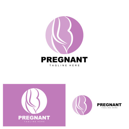 Pregnant Logo, Mom And Baby Health Care Design, Pregnant And Baby Medicine Brand Icon Vectorのイラスト素材