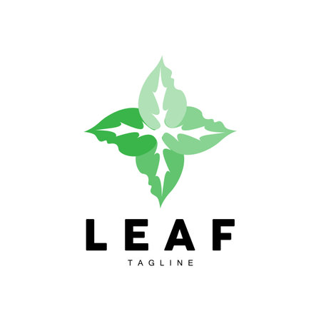 Green Leaf Logo, Ecology Natural Plant Vector, Nature Design, Illustration Template Iconのイラスト素材
