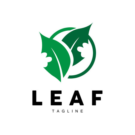 Green Leaf Logo, Ecology Natural Plant Vector, Nature Design, Illustration Template Iconのイラスト素材