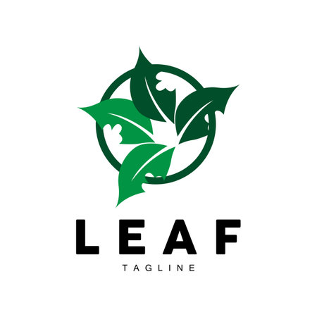 Green Leaf Logo, Ecology Natural Plant Vector, Nature Design, Illustration Template Iconのイラスト素材