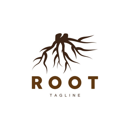Root Logo, Tree Nature Plant Vector, Abstract Design, Icon Template Illustrationのイラスト素材