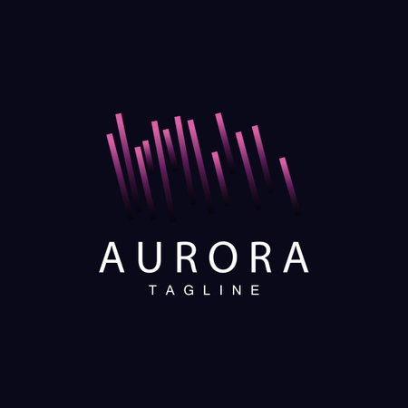 Aurora Logo, Simple Design Amazing Natural Scenery Of Aurora, Vector Icon Template, Illustrationのイラスト素材