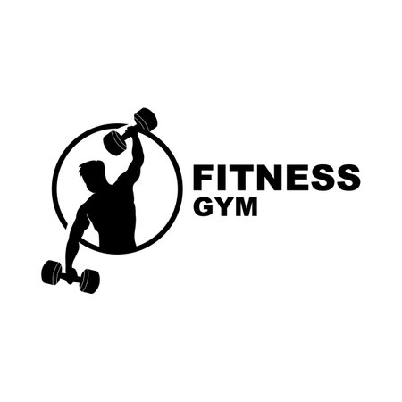 Gym Logo, Fitness Logo Vector, Design Suitable For Fitness, Sports Equipment, Body Health, Body Supplement Product Brandsのイラスト素材