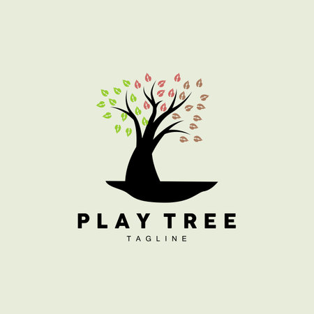 Tree Logo Design, Playground Vector, Education Tree Iconのイラスト素材