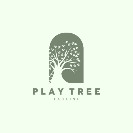 Tree Logo Design, Playground Vector, Education Tree Iconのイラスト素材
