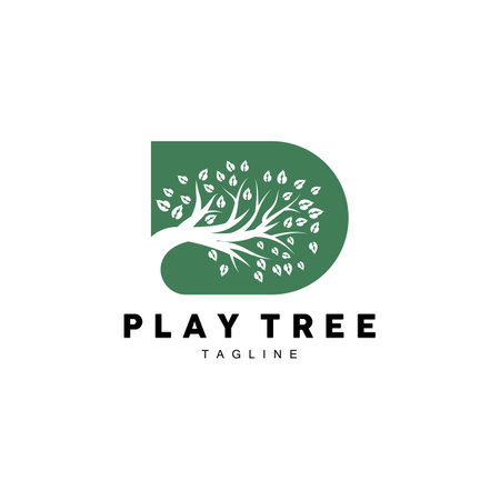 Tree Logo Design, Playground Vector, Education Tree Iconのイラスト素材