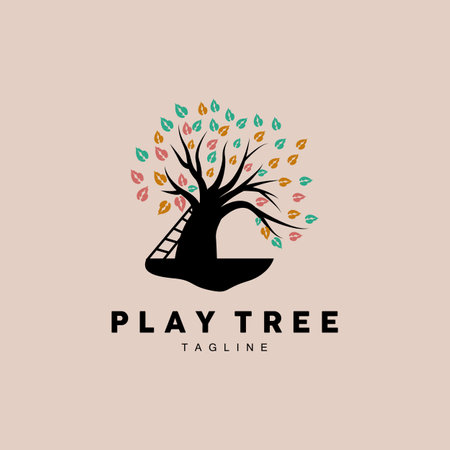 Tree Logo Design, Playground Vector, Education Tree Iconのイラスト素材