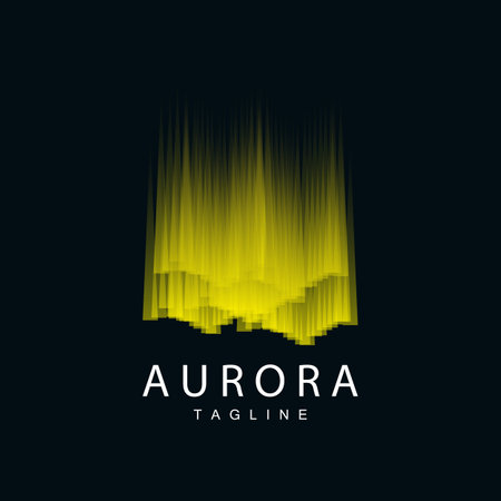 Aurora Logo, Simple Design Amazing Natural Scenery Of Aurora, Vector Icon Template, Illustrationのイラスト素材