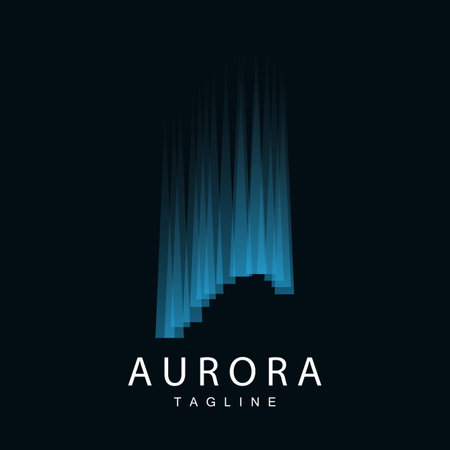 Aurora Logo, Simple Design Amazing Natural Scenery Of Aurora, Vector Icon Template, Illustrationのイラスト素材