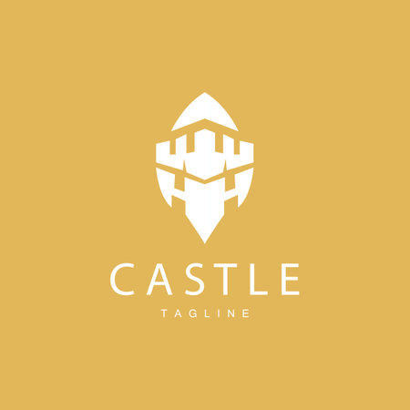 Castle Logo Elegant Luxury Simple Design, Royal Castle Vector Shield, Templet Illustration Iconのイラスト素材