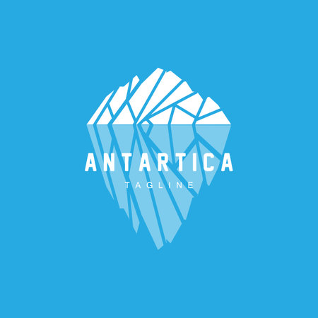 Mountain Logo, Antarctic Iceberg Logo Design, Nature Landscape Vector, Product Brand Illustration Iconのイラスト素材