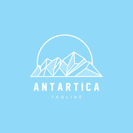 Mountain Logo, Antarctic Iceberg Logo Design, Nature Landscape Vector, Product Brand Illustration Iconのイラスト素材