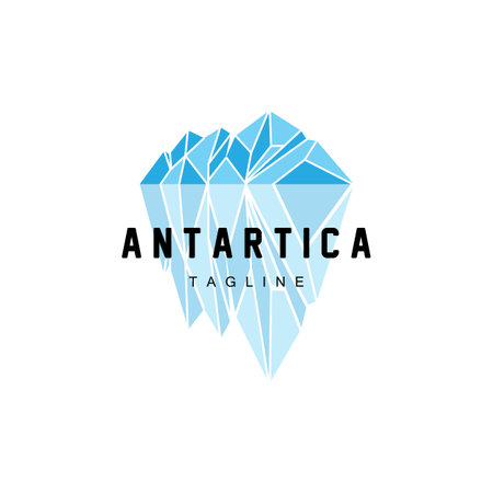 Mountain Logo, Antarctic Iceberg Logo Design, Nature Landscape Vector, Product Brand Illustration Iconのイラスト素材