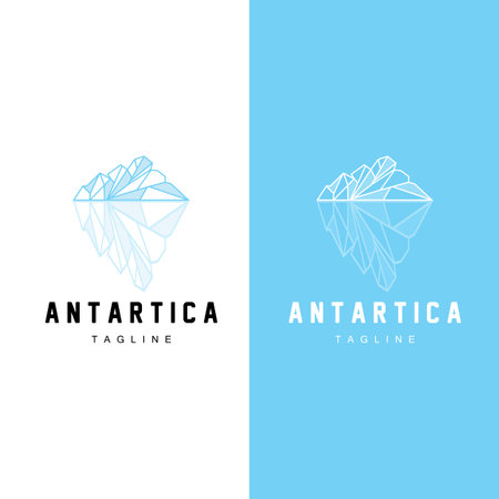 Mountain Logo, Antarctic Iceberg Logo Design, Nature Landscape Vector, Product Brand Illustration Iconのイラスト素材