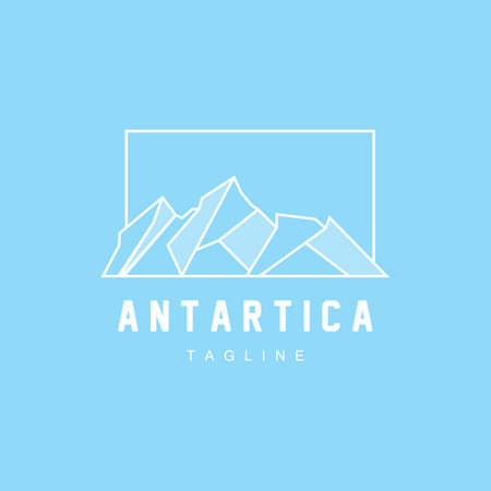 Mountain Logo, Antarctic Iceberg Logo Design, Nature Landscape Vector, Product Brand Illustration Iconのイラスト素材