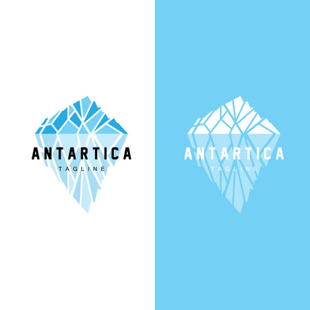 Mountain Logo, Antarctic Iceberg Logo Design, Nature Landscape Vector, Product Brand Illustration Iconのイラスト素材