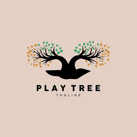 Tree Logo Design, Playground Vector, Education Tree Iconのイラスト素材